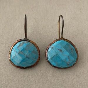 Hand Crafted Faceted Turquoise Earrings